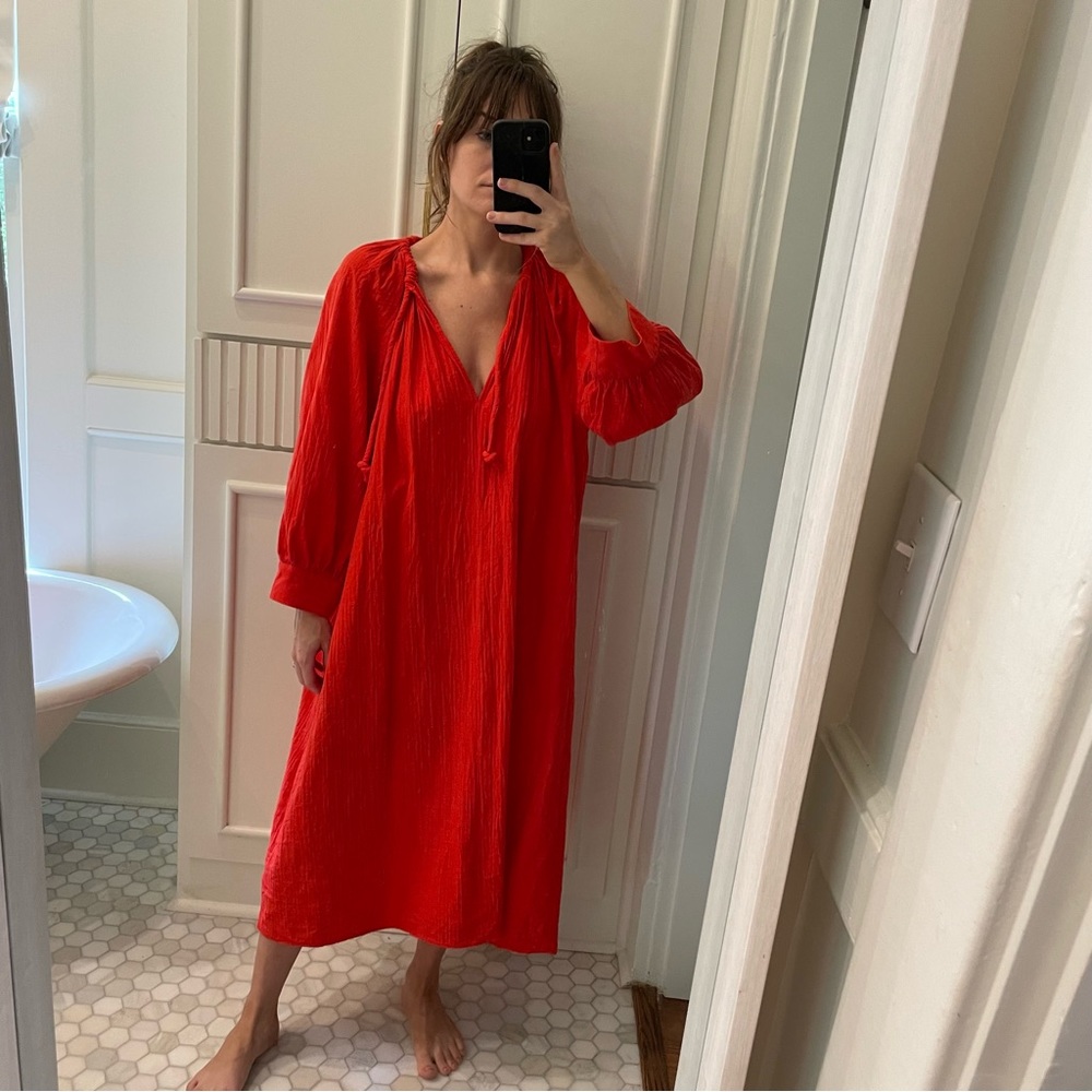 H&M red midi dress